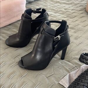 Elegant Black Peep-Toe Heels